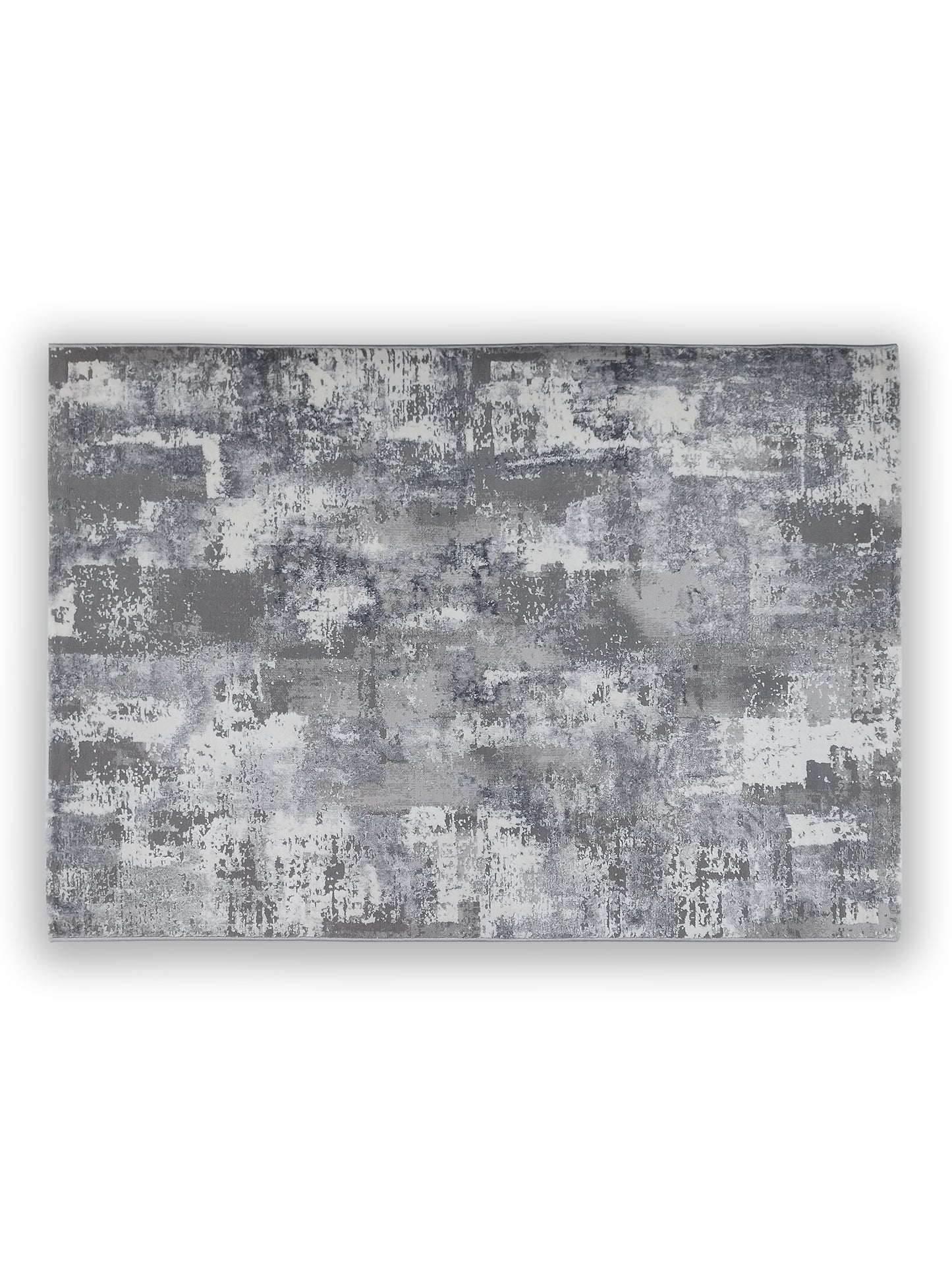 Grey Abstract Textured Carpet – Modern Distressed Rug for Living Room