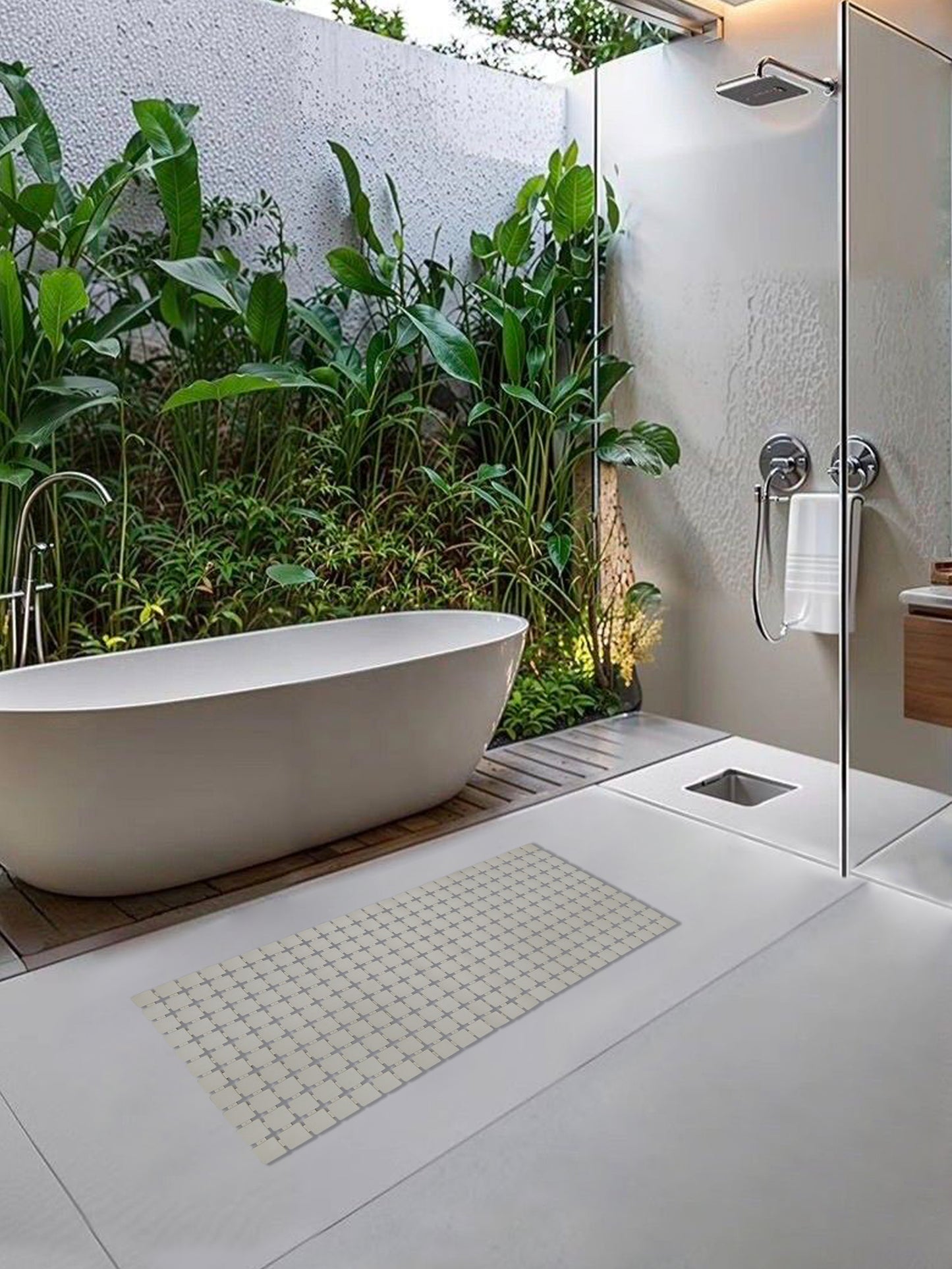 Premium Non-Slip PVC Shower Mat with Drainage (85x35 cm)