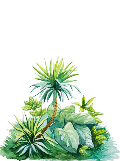 AtoZ Home Decor Tropical Foliage Wall Mural Wallpaper - Custom & Standard Sizes