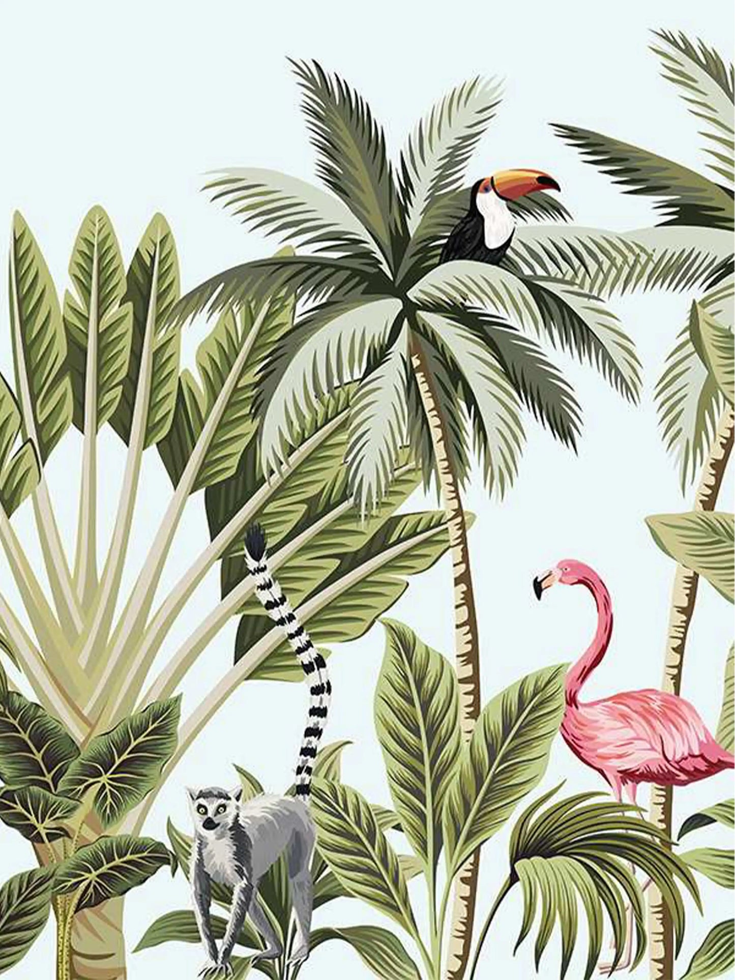 AtoZ Home Decor Tropical Plants & Animals Wall Mural Wallpaper - Custom & Standard Sizes
