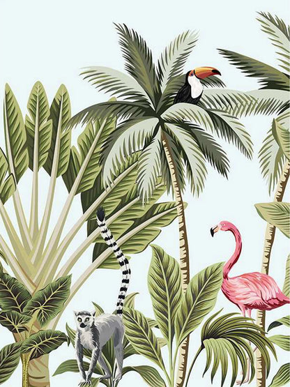 AtoZ Home Decor Tropical Plants & Animals Wall Mural Wallpaper - Custom & Standard Sizes