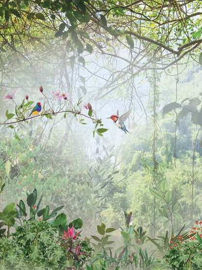 AtoZ Home Decor Tropical Flowering Jungle Wall Mural Wallpaper - Custom & Standard Sizes