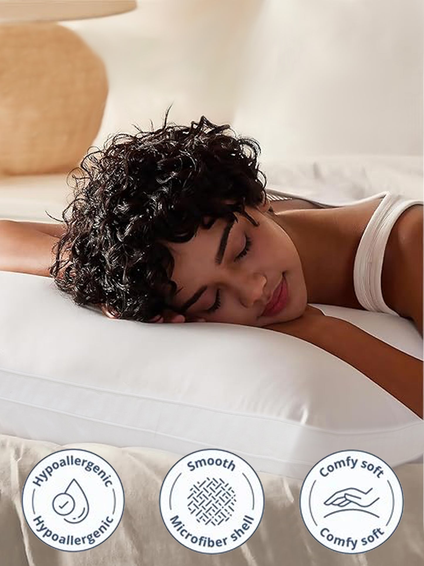 Microfiber Pillow – Ultra Soft White | Hypoallergenic, Supportive, Easy Care