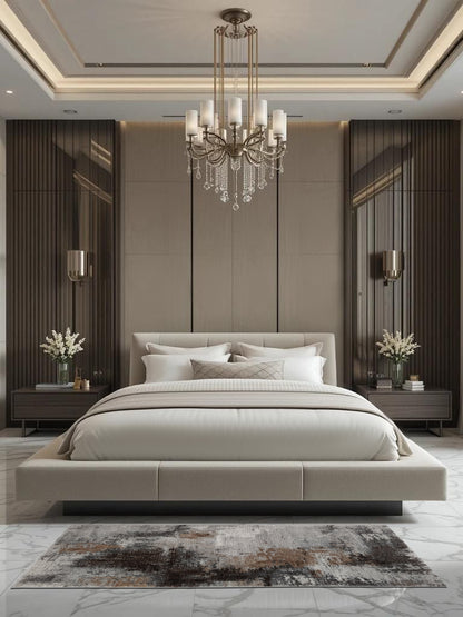 Grey Brown Abstract Textured Runner – Modern Distressed Plush Runner