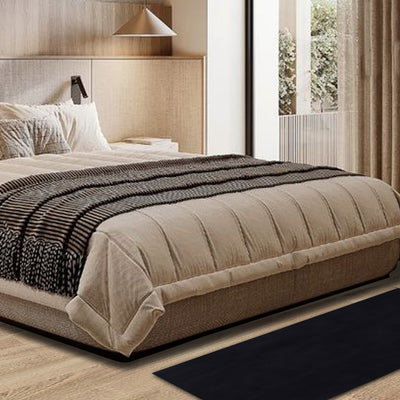 Shop premium Solid Black Plush Runner – Modern Minimalist Bedside & Hallway Rug at AtoZ Home Decor