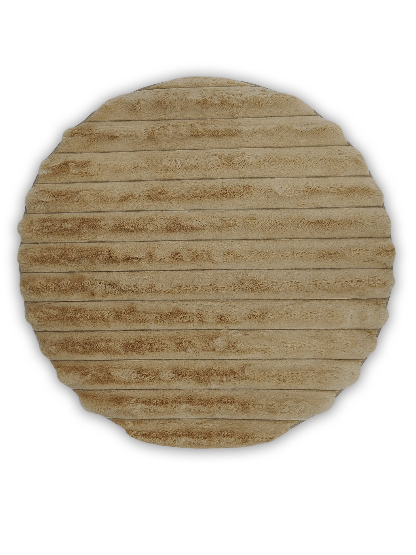 Marzipan Beige Faux Fur Round Rug – Ultra Soft, Modern Cozy Floor Accent