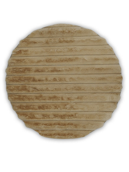 Marzipan Beige Faux Fur Round Rug – Ultra Soft, Modern Cozy Floor Accent