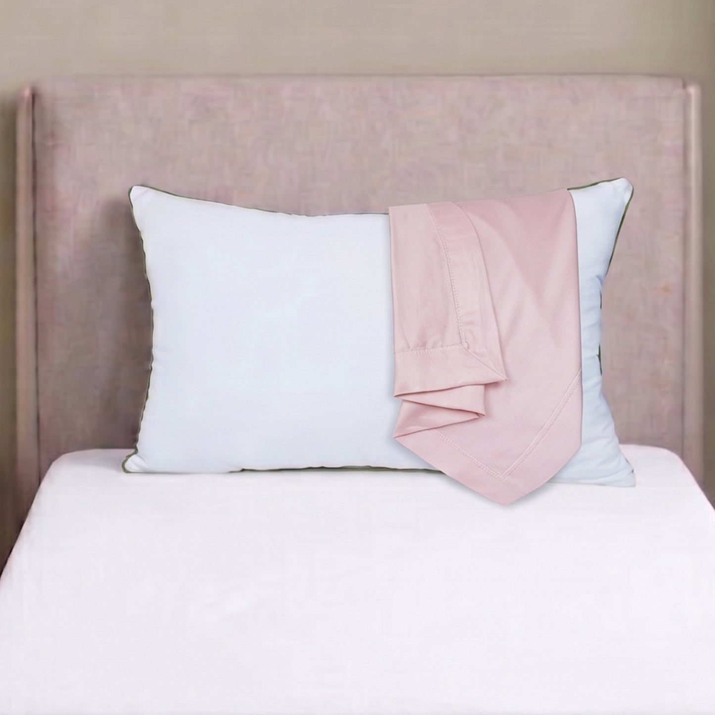 AtoZ Home Decor Cotton Pillow & Plain Pillow Cover Combo Set (68 x 45 cm)