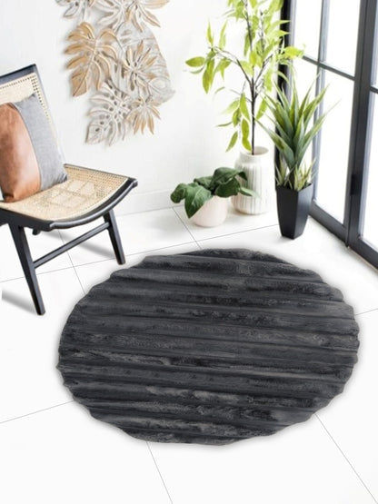 Grey Faux Fur Round Rug – Ultra Plush, Modern Cozy Floor Accent
