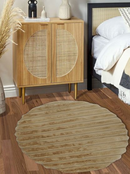Marzipan Beige Faux Fur Round Rug – Ultra Soft, Modern Cozy Floor Accent
