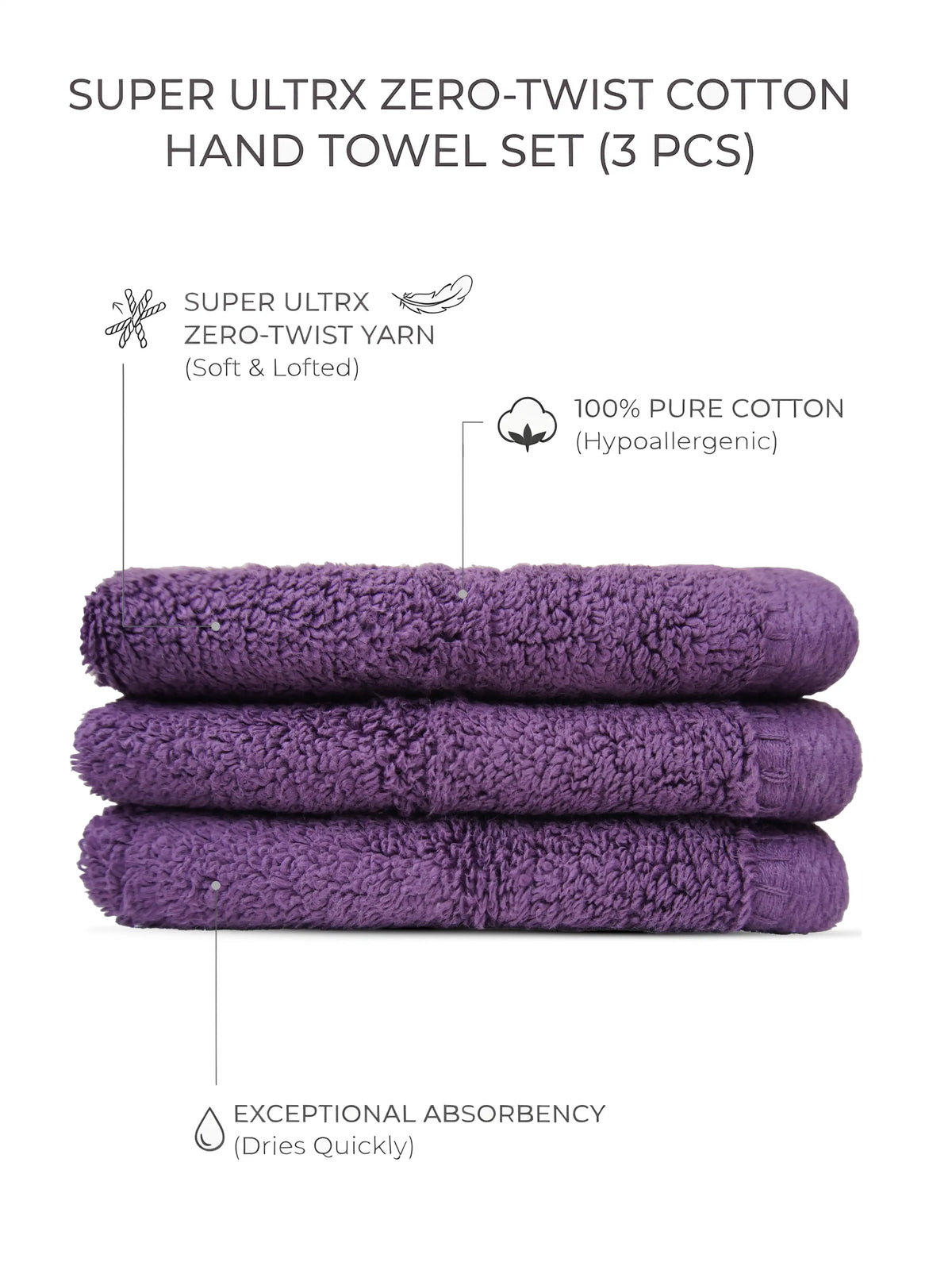 Atoz Home Decor Super Ultrx Zero-Twist Cotton Face Towel Set