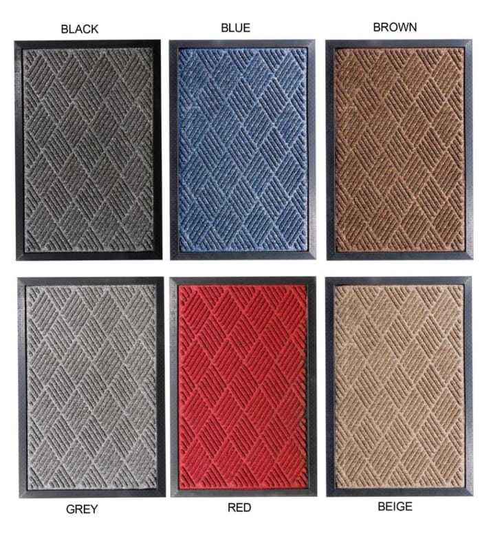 AtoZ Home Decor Diamond Pattern Anti-Slip Rubber Door Mat (60x40 cm)