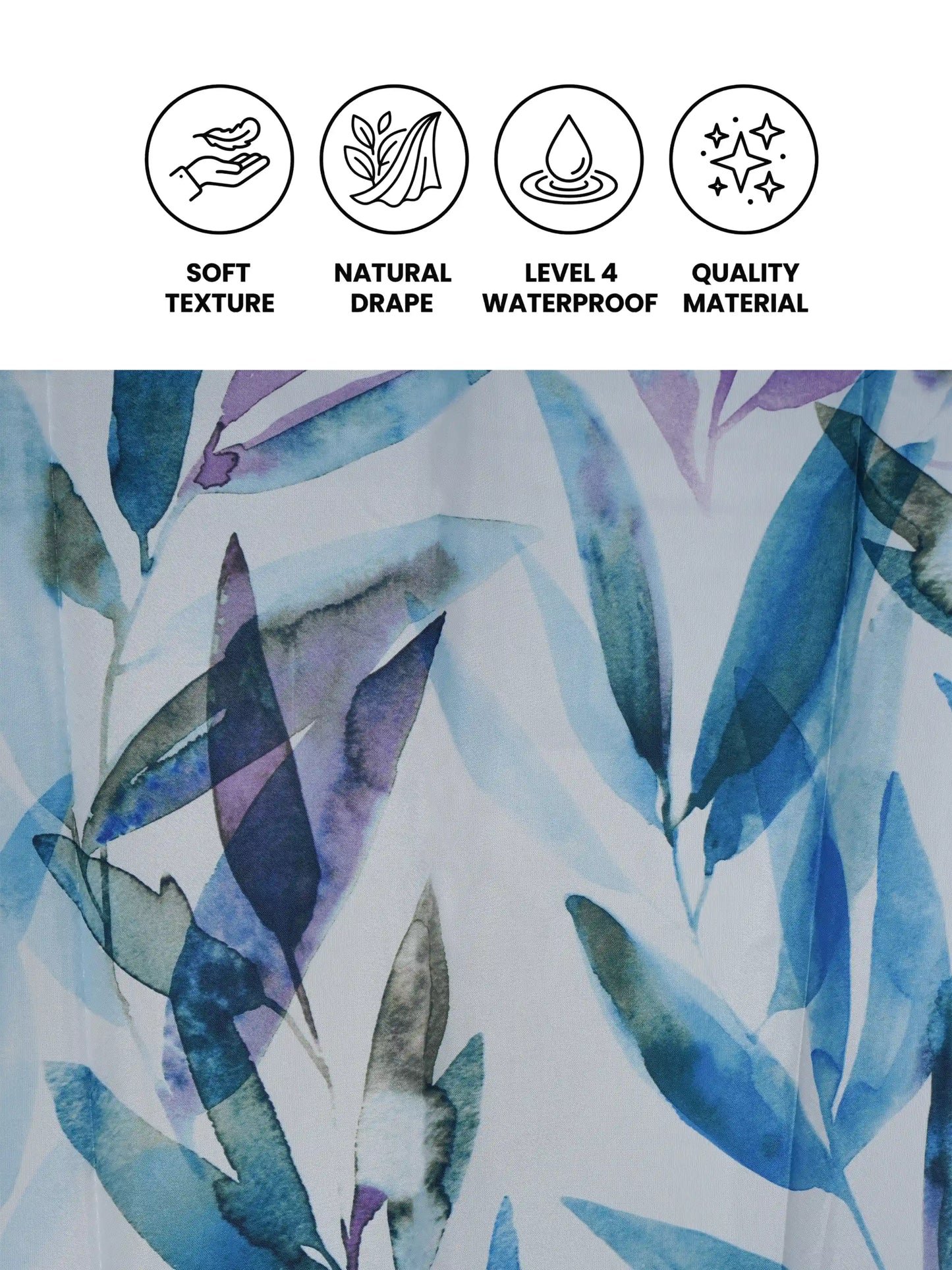 AtoZ Home Decor Waterproof Shower Curtain with Hooks (Multi-Pattern Collection)