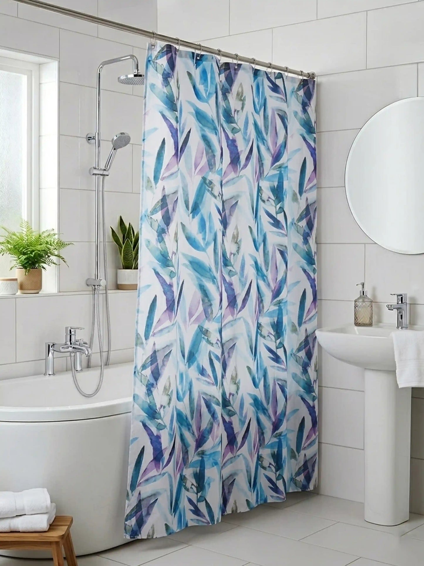AtoZ Home Decor Waterproof Shower Curtain with Hooks (Multi-Pattern Collection)