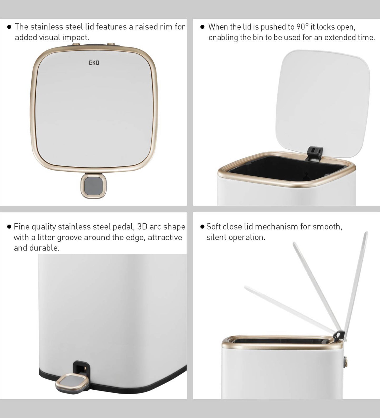 Modern Soft-Close Step Trash Bin – Fingerprint-Resistant, Matte Finish