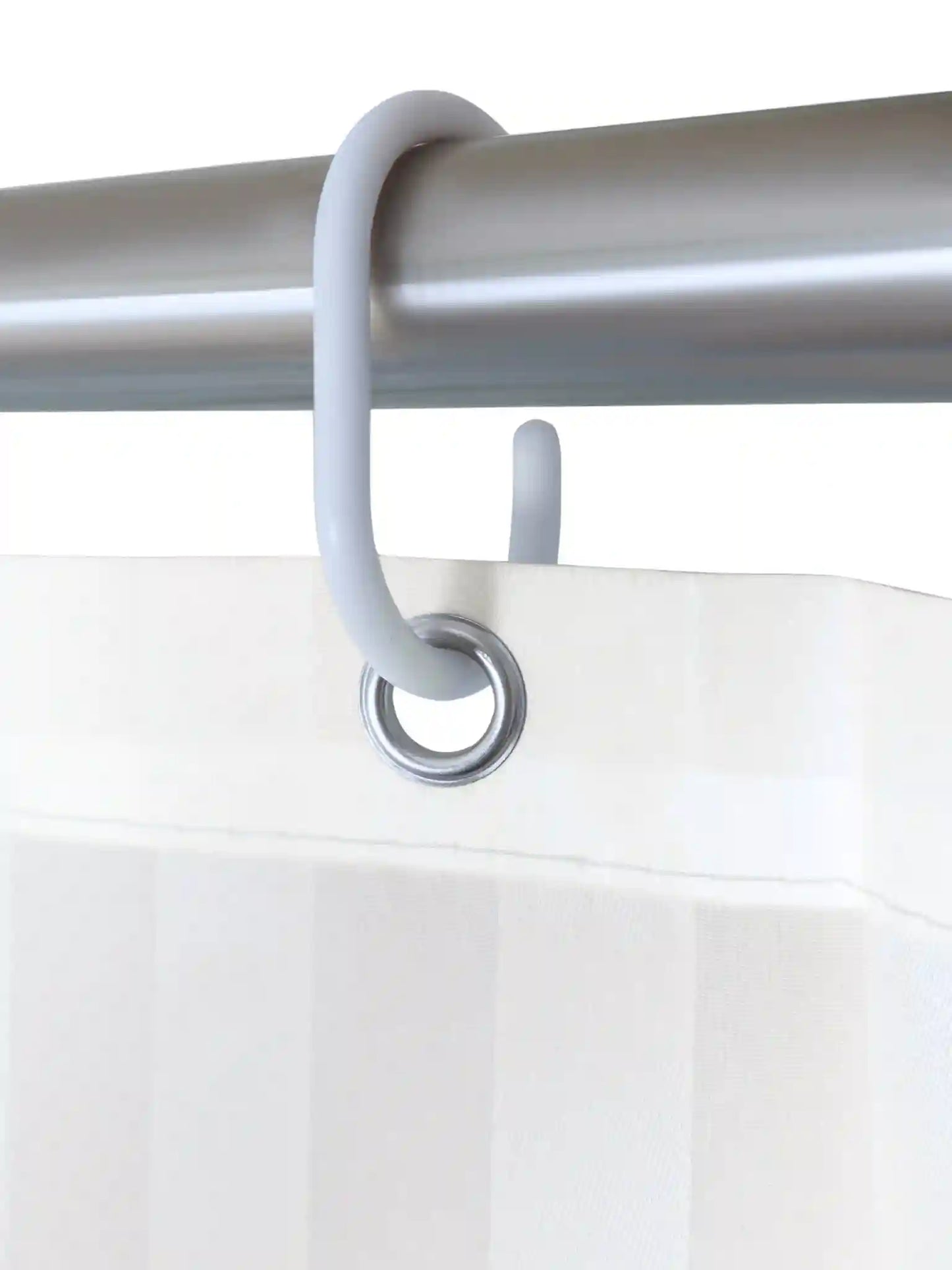 Super Living Waterproof Striped Shower Curtain with Hooks | Soft Texture Durable Bathroom Curtain | 180 x 200 CM