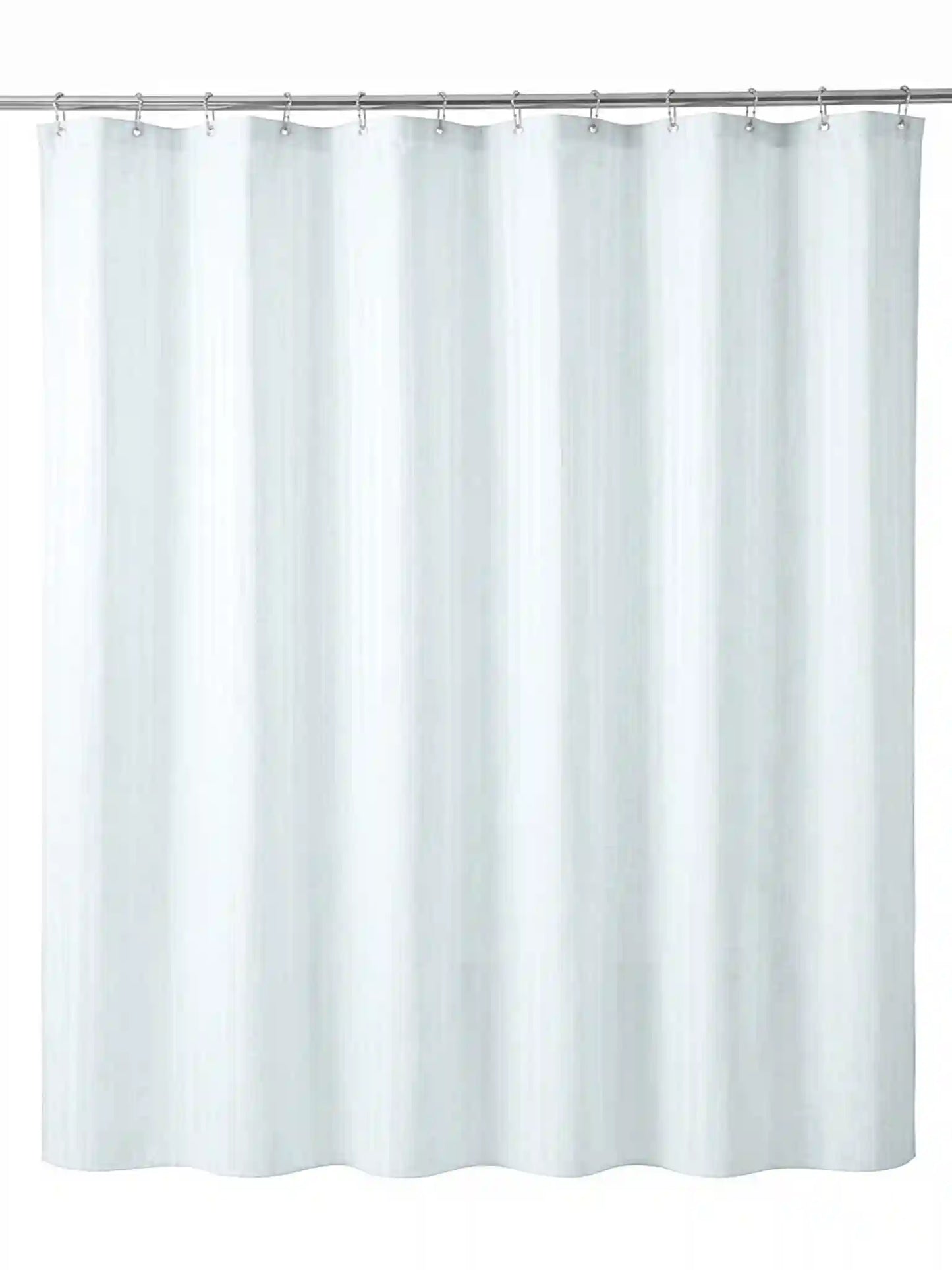 Super Living Waterproof Striped Shower Curtain with Hooks | Soft Texture Durable Bathroom Curtain | 180 x 200 CM