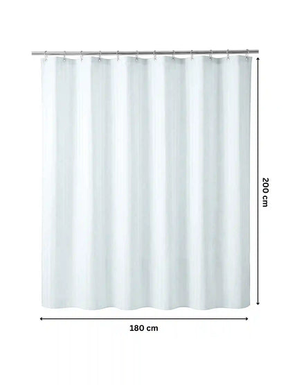 Super Living Waterproof Striped Shower Curtain with Hooks | Soft Texture Durable Bathroom Curtain | 180 x 200 CM