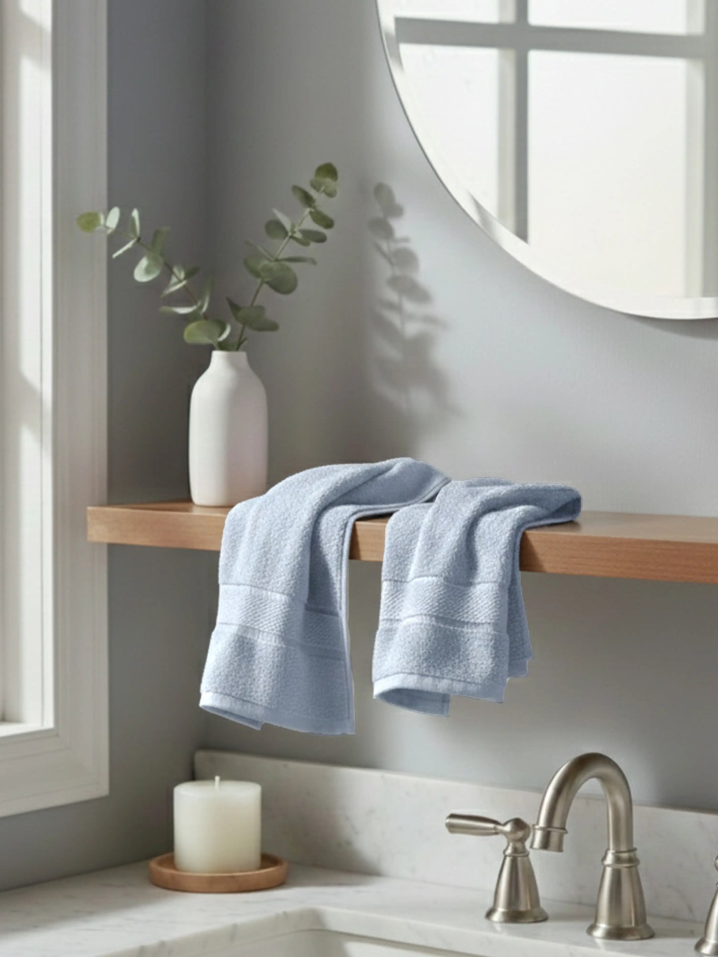 Himeya Classic 100% Cotton Hand Towels | Ultra Soft Set of 2