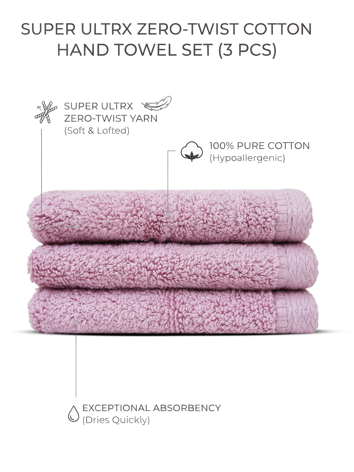 Atoz Home Decor Super Ultrx Zero-Twist Cotton Face Towel Set