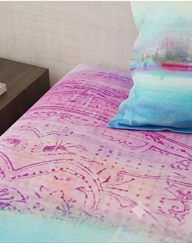 Bombay Dyeing Grid Space King Cotton Bedsheet Set (274x274 cm)