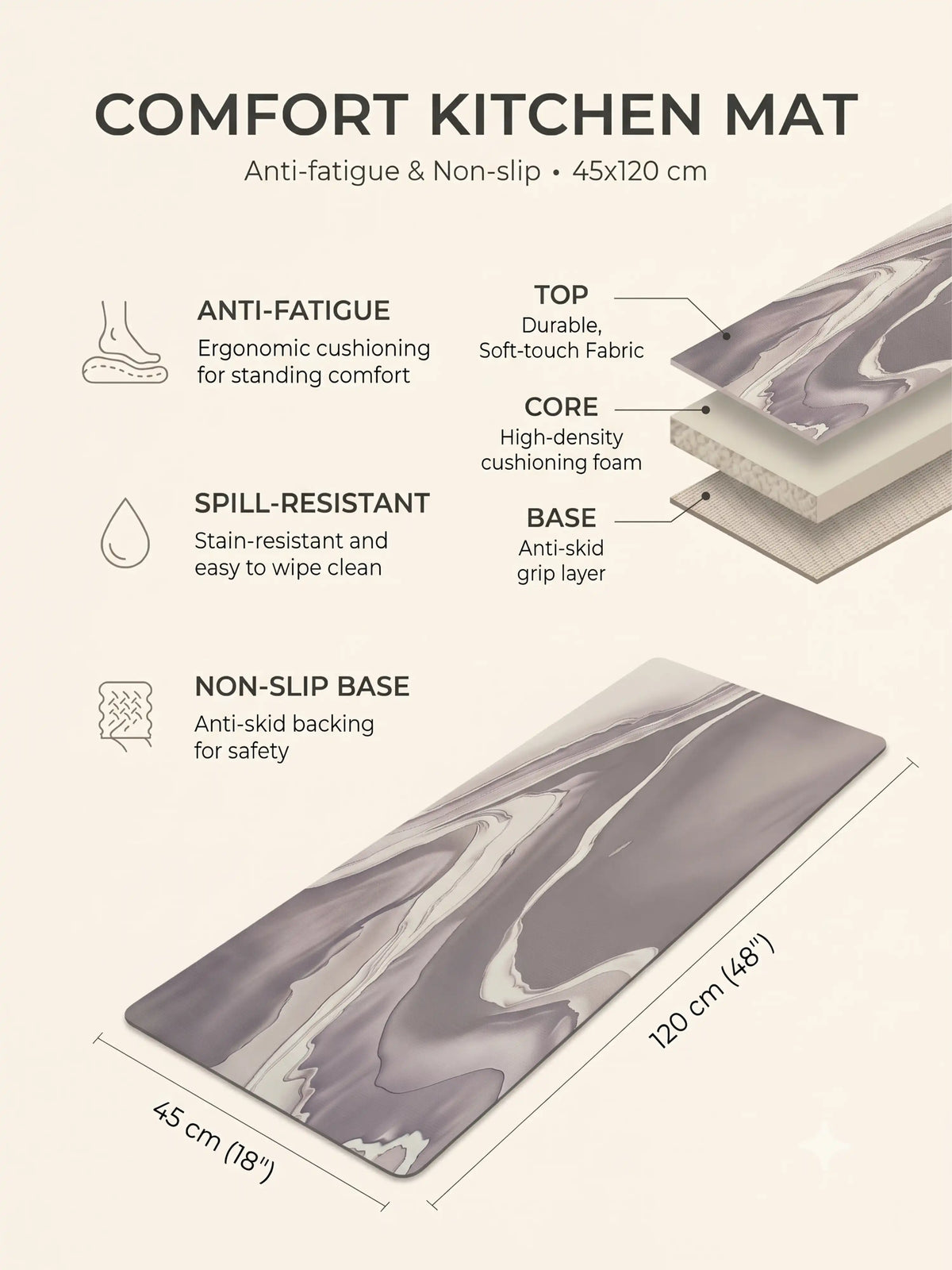 Atoz Home Decor Absorb Water Dish Kitchen Floor Dry Mat (45 cm x 120 cm)