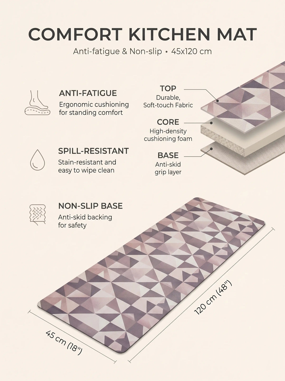 Atoz Home Decor Absorb Water Dish Kitchen Floor Dry Mat (45 cm x 120 cm)
