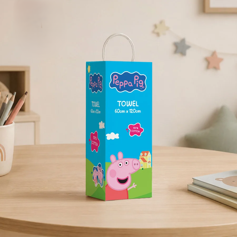 Sassoon Peppa Pig 100% Cotton Printed Kids Bath Towel (60 cm x 120 cm)