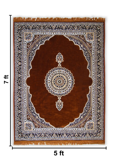 AtoZ Home Decor Velvet Carpet – Traditional Collection (5 ft x 7 ft)