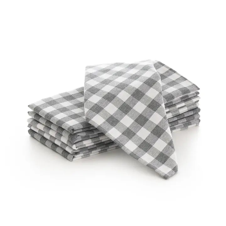 Stylla Check Cotton Kitchen Napkin Set – 6 Pieces (18 x 18 Inches)