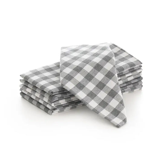 Stylla Check Cotton Kitchen Napkin Set – 6 Pieces (18 x 18 Inches)
