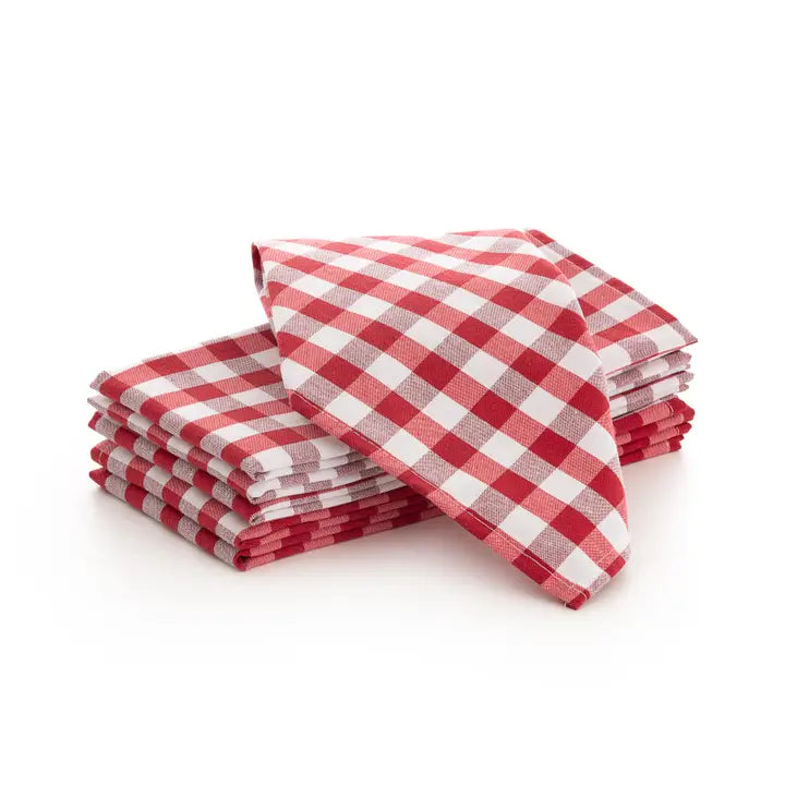 Stylla Check Cotton Kitchen Napkin Set – 6 Pieces (18 x 18 Inches)