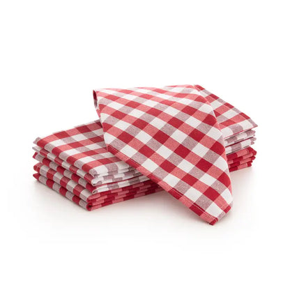 Stylla Check Cotton Kitchen Napkin Set – 6 Pieces (18 x 18 Inches)