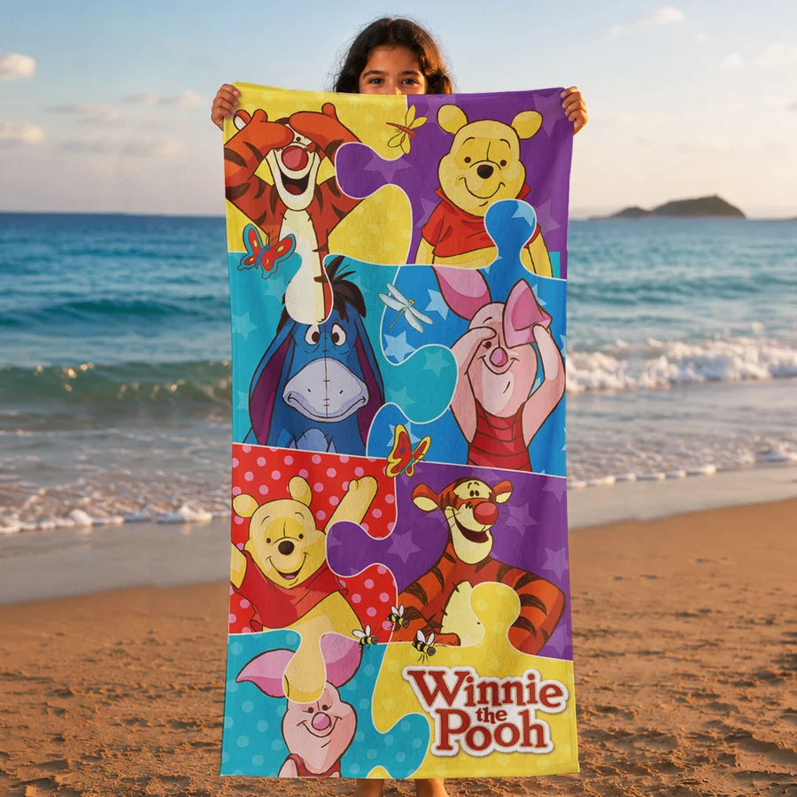 Sassoon Disney Winnie the Pooh 100% Cotton Printed Kids Bath Towel (60 cm x 120 cm)