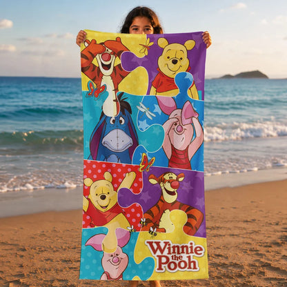 Sassoon Disney Winnie the Pooh 100% Cotton Printed Kids Bath Towel (60 cm x 120 cm)