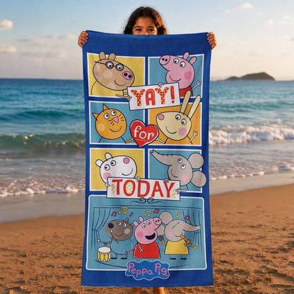 Sassoon Peppa Pig 100% Cotton Printed Kids Bath Towel (60 cm x 120 cm)