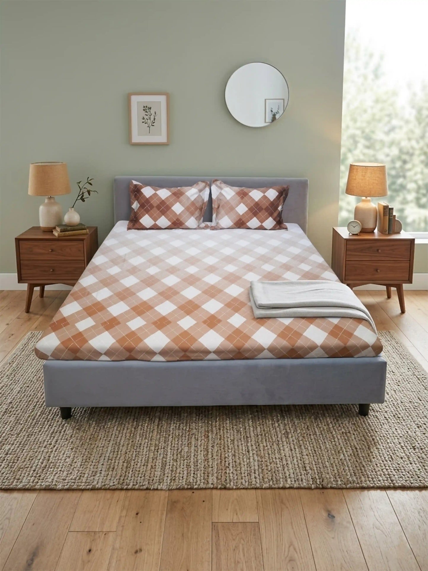 High Living 100% Cotton King Size Bedsheet Set (400 TC)