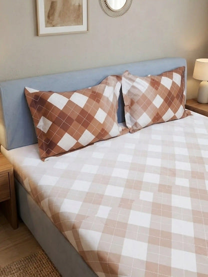 High Living 100% Cotton King Size Bedsheet Set (400 TC)