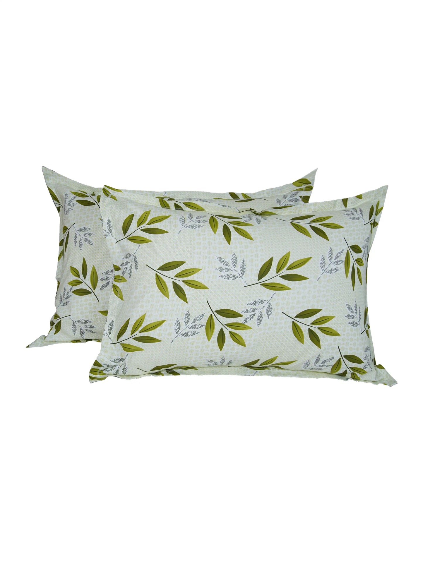 Atoz Home Decor Leaves Printed Cotton Pillow Covers (Set of 1 & 2)