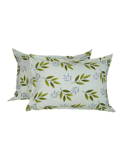 Atoz Home Decor Leaves Printed Cotton Pillow Covers (Set of 1 & 2)