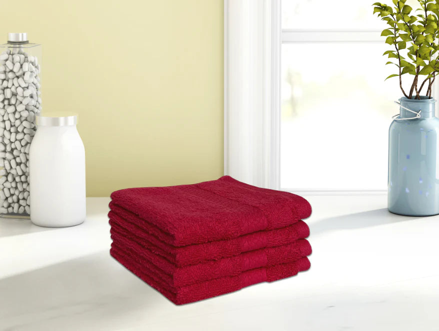 COLORFAS Face Towel Set of 4 Pieces – 100% Cotton by Spaces