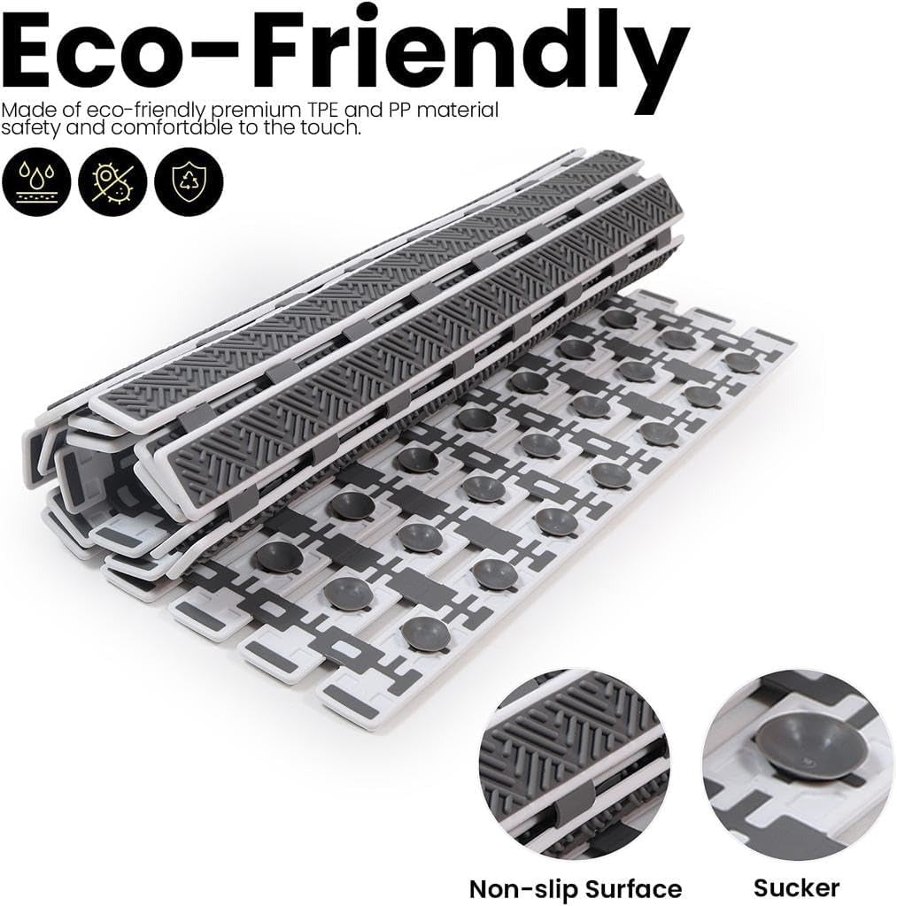 Obsessions Premium Anti-Slip Bath Mat with Suction Cups TPE Eco-Friendly