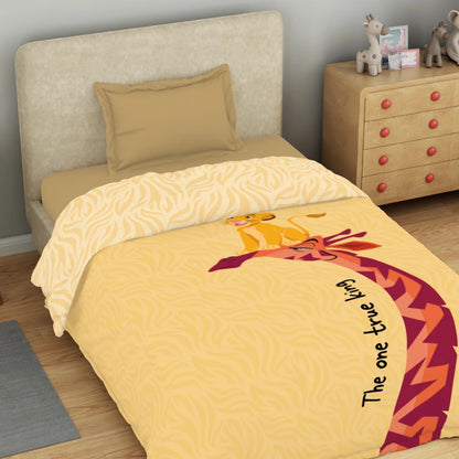 SPACES Disney The Lion King 100% Cotton 132 TC Single Kids Comforter (152 cm x 228 cm) – Light Yellow