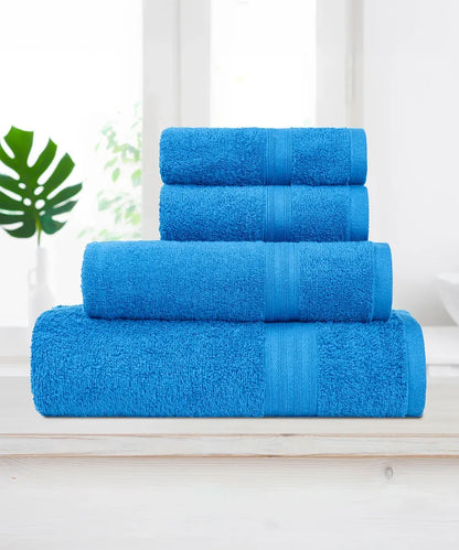 MyTRIDENT Carnival 100% Cotton 450 GSM Towel Set for Gifting (4 Piece Set)