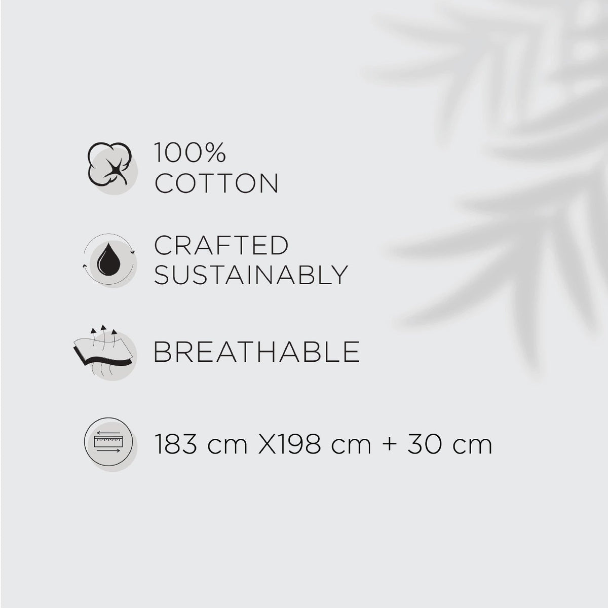 SPACES Calm Living Floral Fitted King Bedsheet Set 2 Pillow Covers (183cm x 198cm + 30cm Drop) – Beige