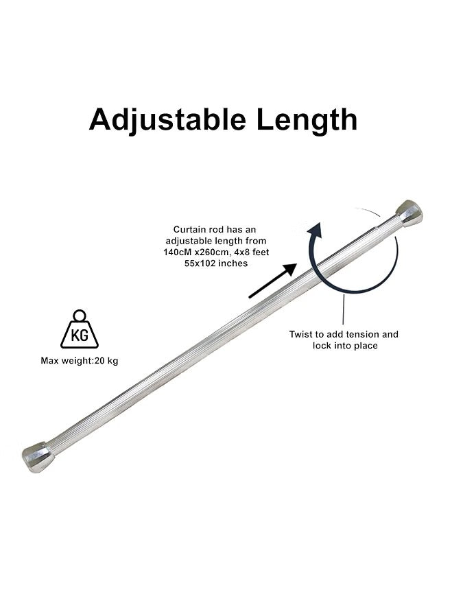 Obsessions Retractable Tension Shower Curtain Rod (4 & 8 Feet)