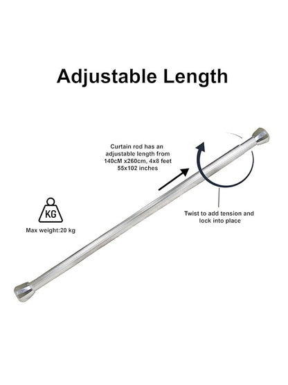 Obsessions Retractable Tension Shower Curtain Rod (4 & 8 Feet)