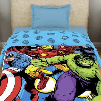 SPACES Marvel Avengers 100% Cotton Kids Single Comforter (152 cm x 228 cm) – Dark Blue