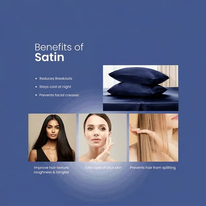 Mush Silk Satin Pillow Cover Set of 2 for Hair & Skin Care