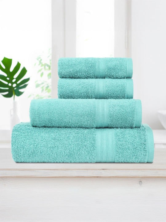 MyTRIDENT Carnival 100% Cotton 450 GSM Towel Set for Gifting (4 Piece Set)